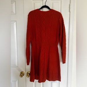 Orange sweater dress